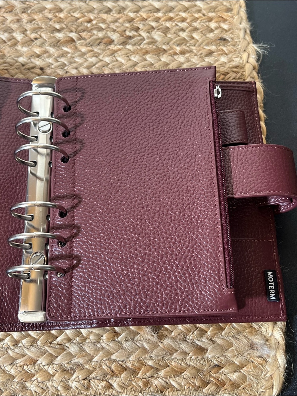 MOTERM luxe rings (30mm) Pebbled Leather Organizer Binder A6 with 2 flyleaf - Picture 4 of 9